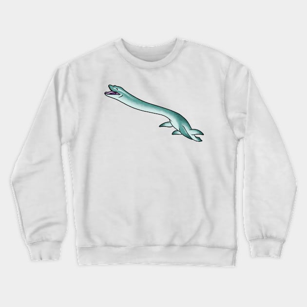 Cute Elasmosaurus Crewneck Sweatshirt by saradrawspaleo